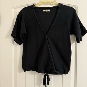 Madewell Wrap Plunge Top Black